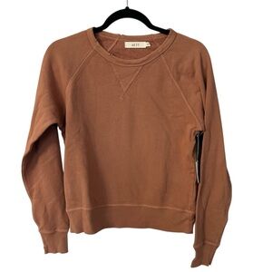 Ae77 Women’s Long Sleeve Round Neck Rust Orange Cotton Sweater Sz XS NWT
